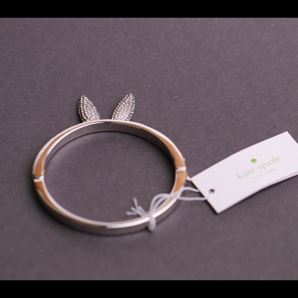 Kate Spade Make Magic Happen Rabbit Ears Hinged Bracelet NWT Rare Pave Beauty - Picture 3 of 10